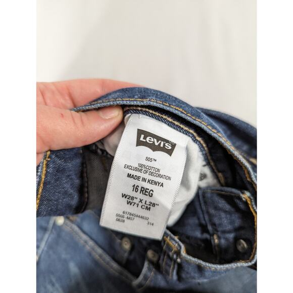 Levi's 505 Womens Size 16 Denim 28x28 Straight Leg - Picture 3 of 7